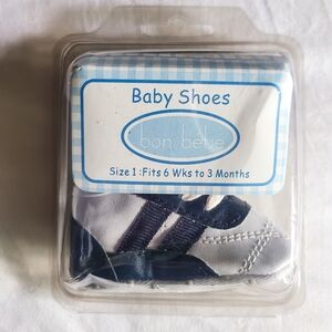 Bon Bebe Baby Shoes in Navy and White